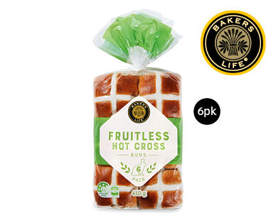 Fruitless Hot Cross Buns 6pk
