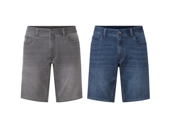Shorts i mjuk denim-imitation