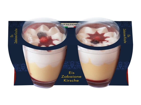Eiscreme Zabaione Kirsche