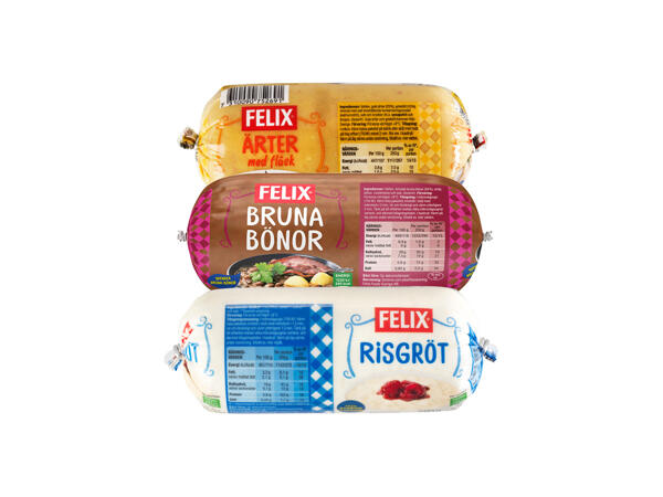 Felix Risgrynsgröt/ Ärtsoppa/ Bruna bönor
