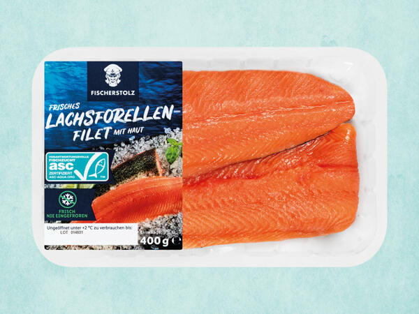 Frisches ASC Lachsforellenfilet