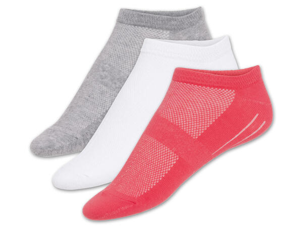 Damen Sneakersocken, 3 Paar