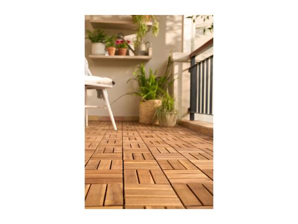 Livarno Home Wooden Decking Tiles - 9 Pack