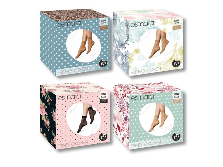 Socquettes fines, 15 paires Taille unique