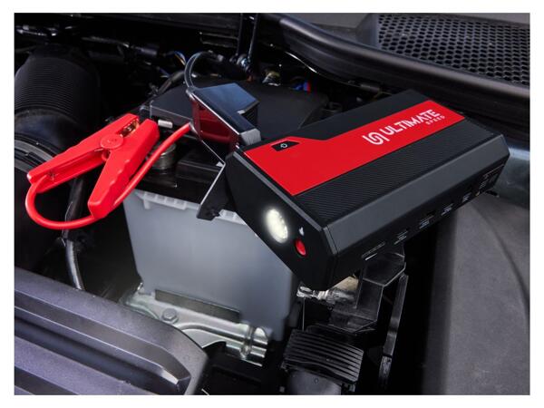 Portable jump starter with power bank