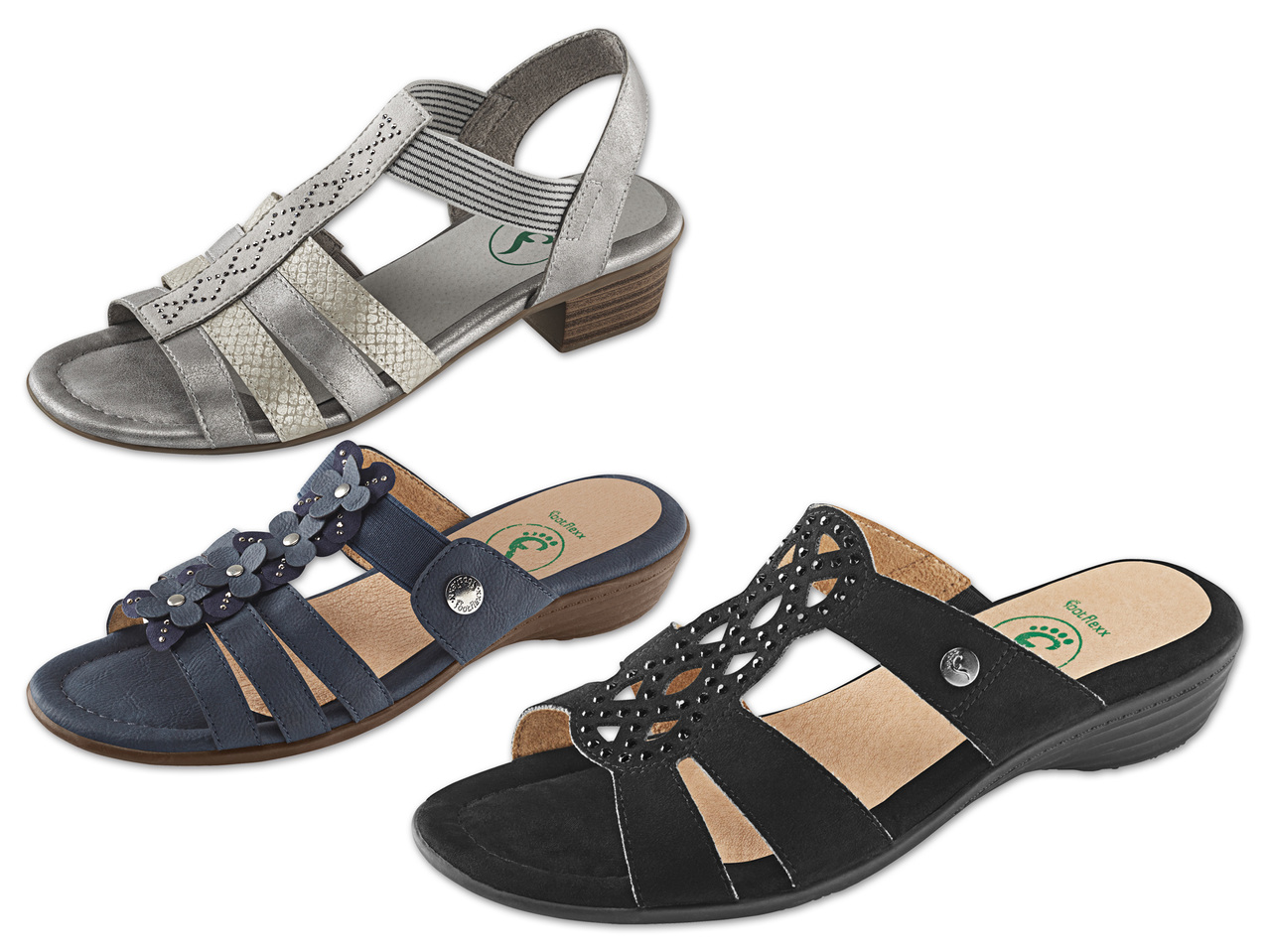 FOOTFLEXX(R) Damen Komfort Sandale/Pantolette1