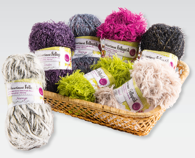 Stricksortiment in Fell-Optik