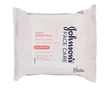 Johnson's Daily Essentials Refreshing Facial Cleansing Wipes 25pk