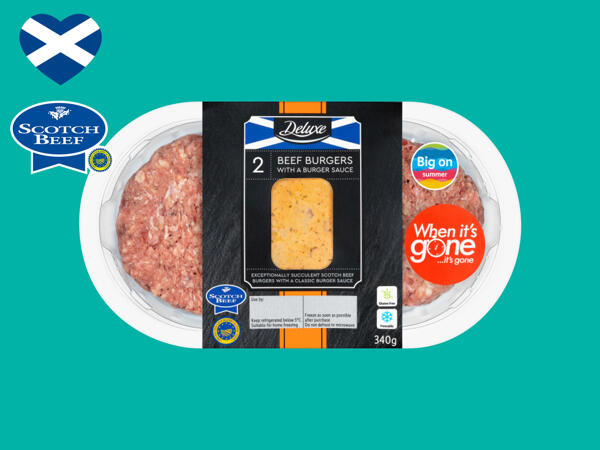 Deluxe 2 Scotch Beef Burgers with Burger Sauce
