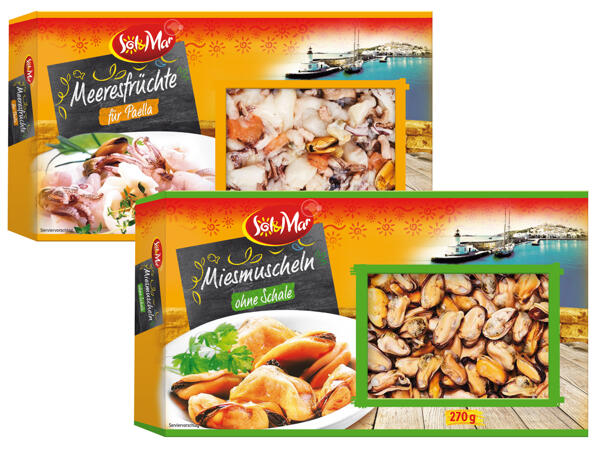 Meeresfrüchte oder Miesmuscheln