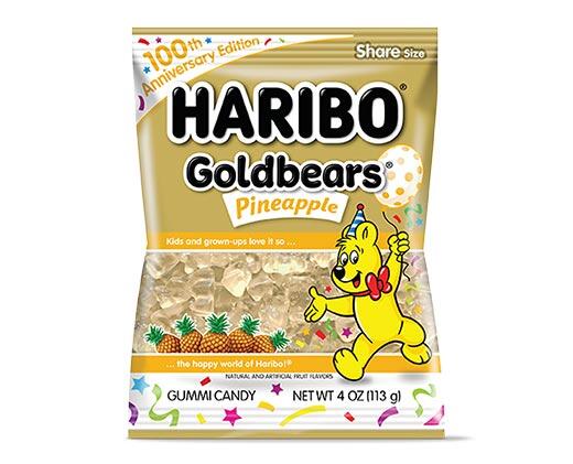 Haribo 
 Pineapple or Watermelon Gold Bears