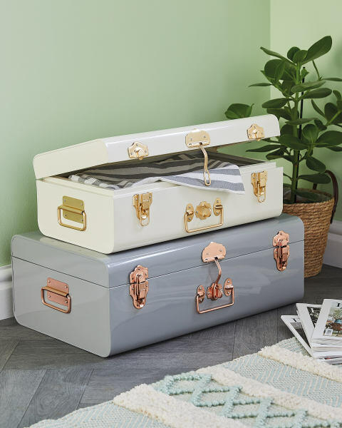 Cream Storage Trunk Set