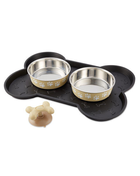 Beige Paws Pet Bowl Bundle Large