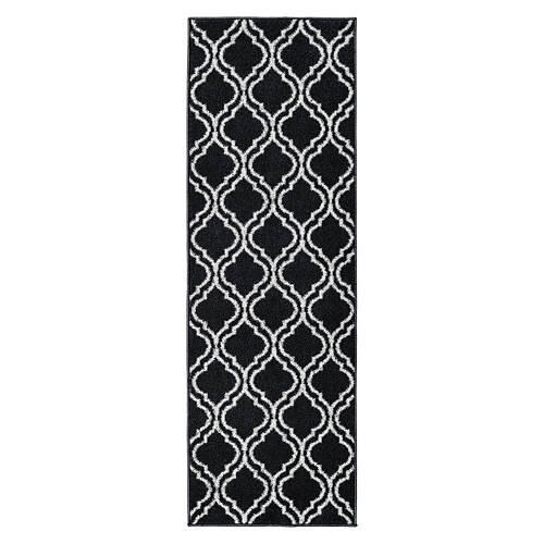 24" x 72" Spring Utility Runner - Black Medallion