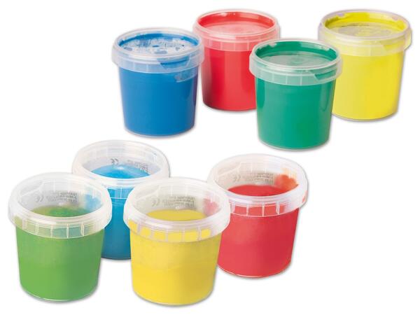 Fingermalfarbe/​Soft-Knete, 4 Stück