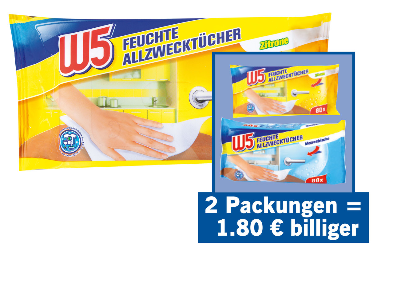W5 Feuchte Allzwecktücher