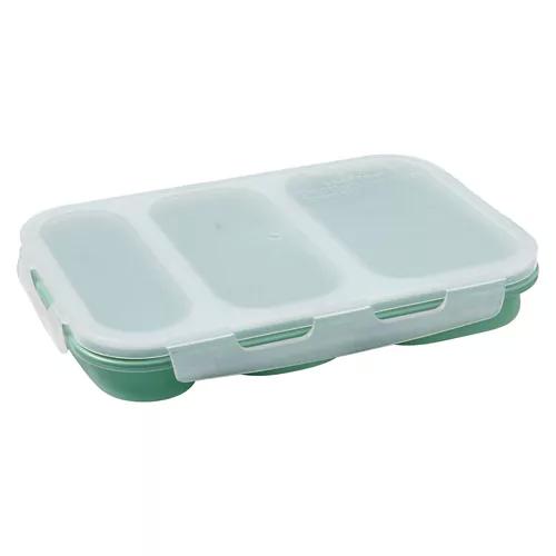 3 Compartment Collapsible Food Storage Box, Green