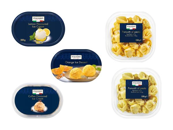 Italiensk-inspireret is eller frisk pasta med fyld