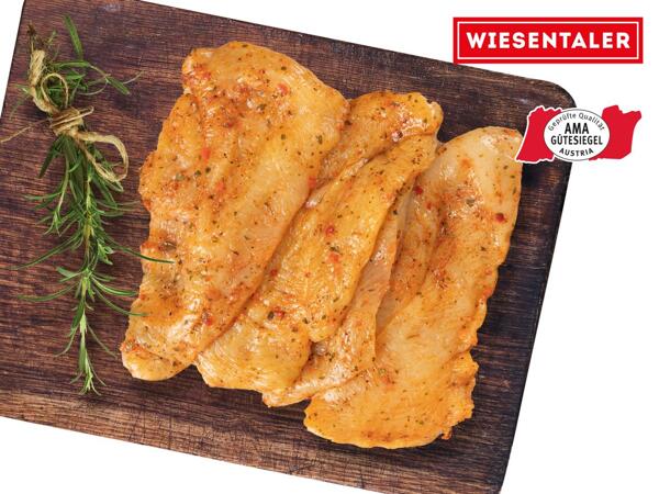 Frisches Maishendl Filetschnitzel mariniert