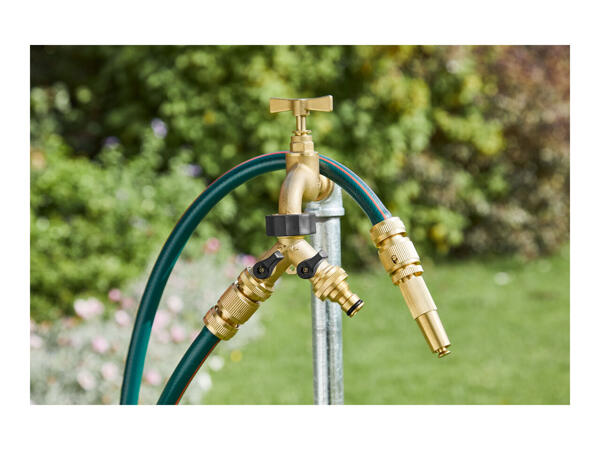Parkside Brass Hose Connector System & Brass 2-Way Hose Splitter