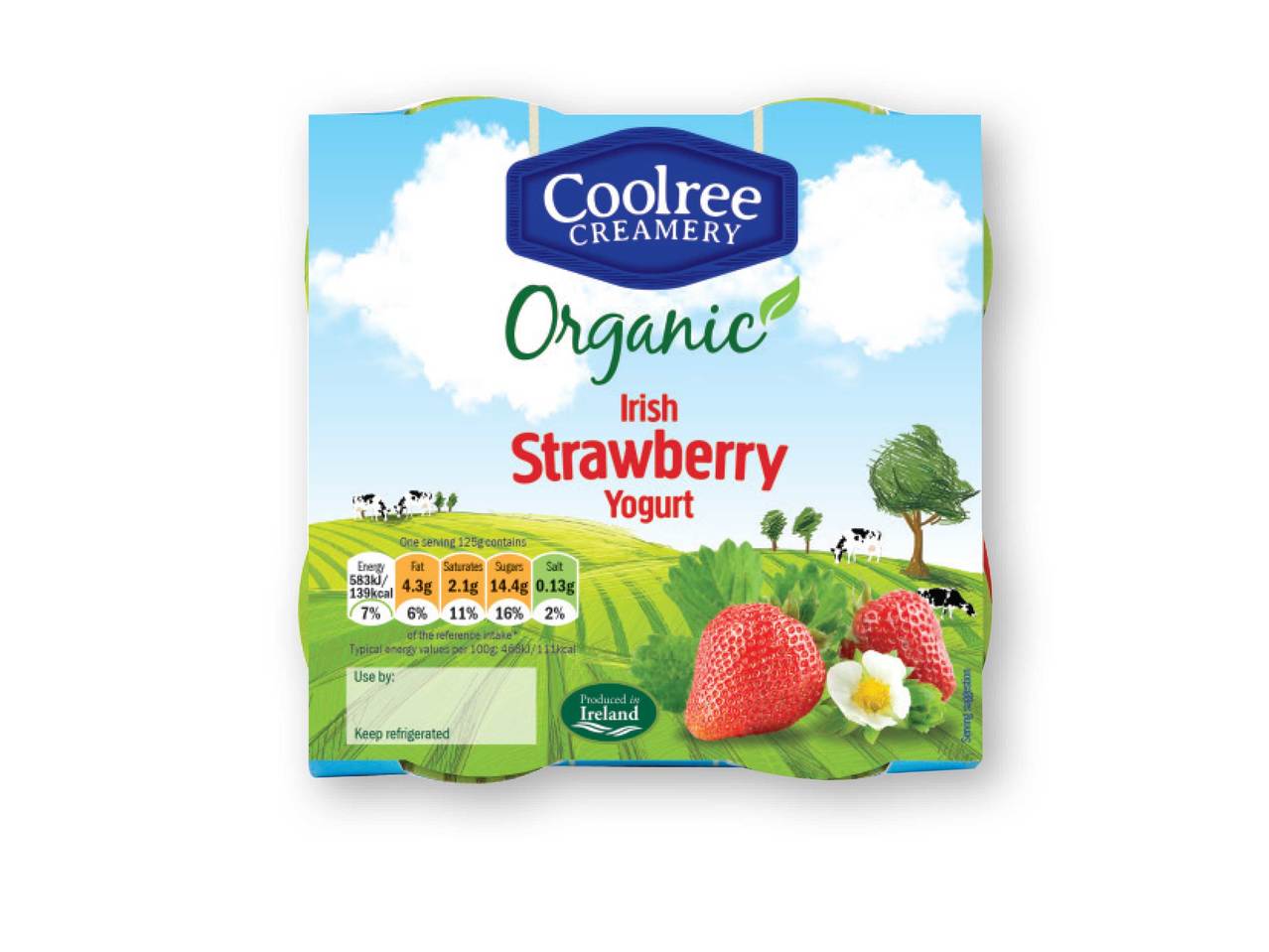 COOLREE CREAMERY(R) Irish Organic Strawberry Yogurt