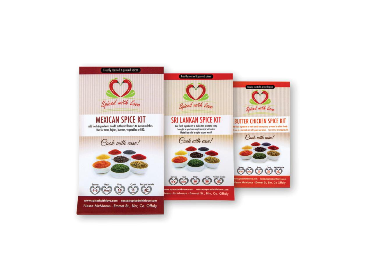 SPICED WITH LOVE Mexican/Sri Lankan/ Butter Chicken Spice Kits