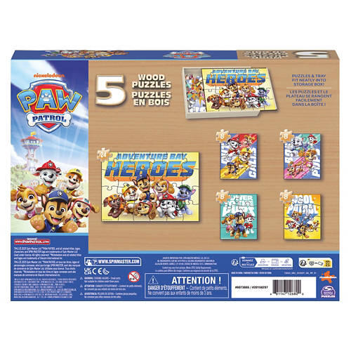5 Piece Children's Wooden Puzzle - Paw Patrol