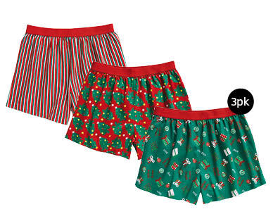 Men's Christmas Boxers or Trunks 3pk