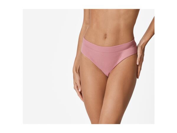 Ladies' ribbed thongs or briefs, 3 pieces