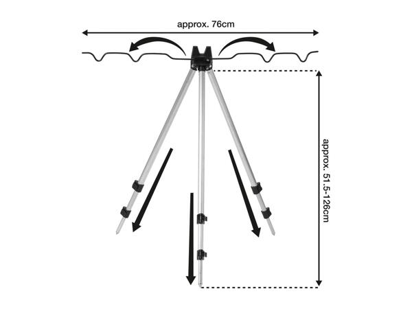 Rocktrail Extendable Aluminium Fishing Rod Rest/​Fishing Net
