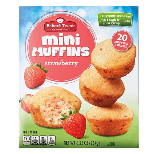 Strawberry Flavor Mini Muffins, 5 count