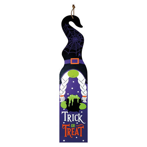 47" Tall Fall Reversible Porch Sign - Fall/Witch Gnome