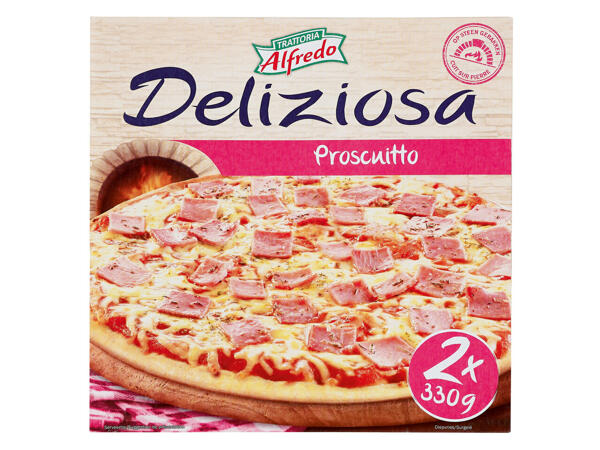 Pizza jambon cuite sur pierre