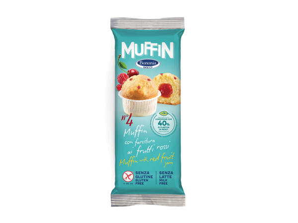 Gluten-Free and Milk-Free Muffins with Red Fruits