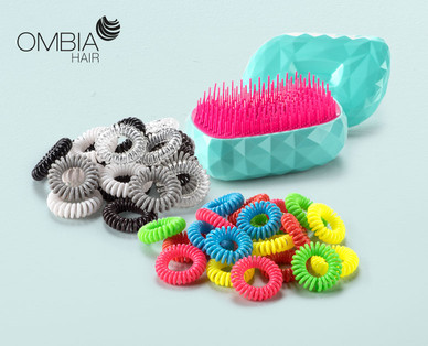 OMBIA HAIR Entwirrbürste/ Spiralhaargummi
