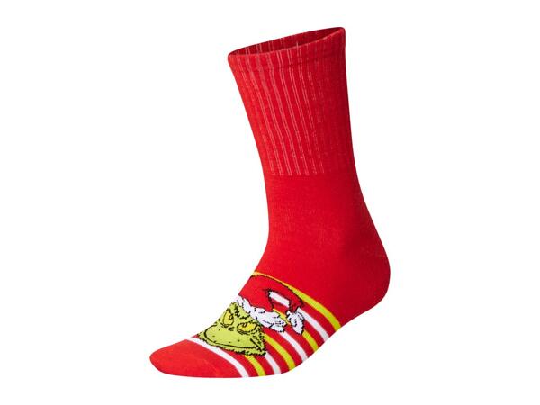 Adults' White/Red/Green Grinch Socks - 3 Pairs