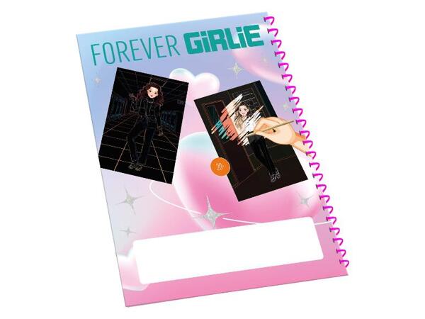 Omalovánky / Sešit se samolepkami/vyškrabávacími obrázky Forever Girlie