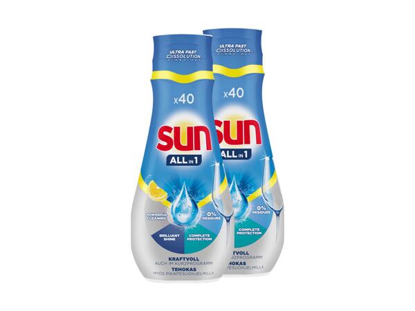 Gel de rinçage pour lave-vaisselle All in 1 Sun, pack de 2