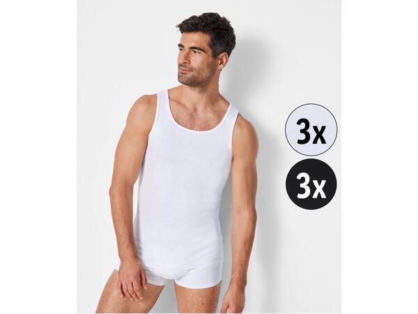 Men's ribbed vests, 3 pieces