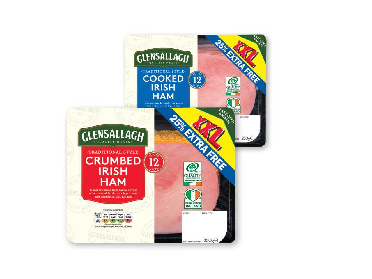 GLENSALLAGH Traditional Style Crumbed/Cooked Ham