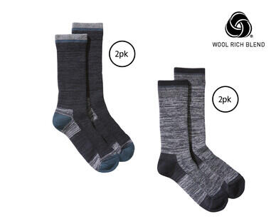 Adult's Merino Wool Blend Hiking Socks 2pk
