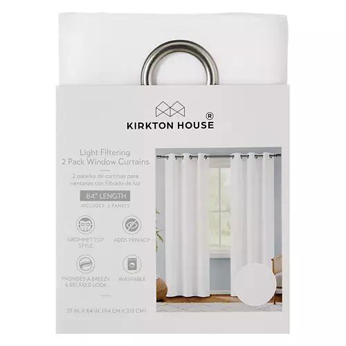 37" X 84" Sheer Curtain Pair - White Sheer, 2 pack