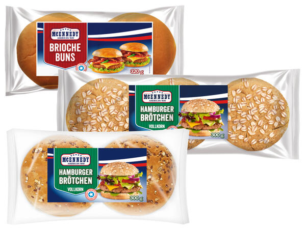 Brioche Buns 4er, Mehrkornbrötchen 4er oder Vollkornbrötchen 6er