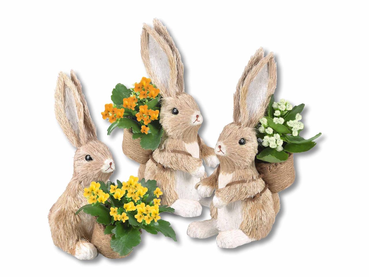 Lapin de Pâques avec fleurs