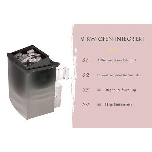 Saunahaus Elisa inklusive Ofen, schwarz