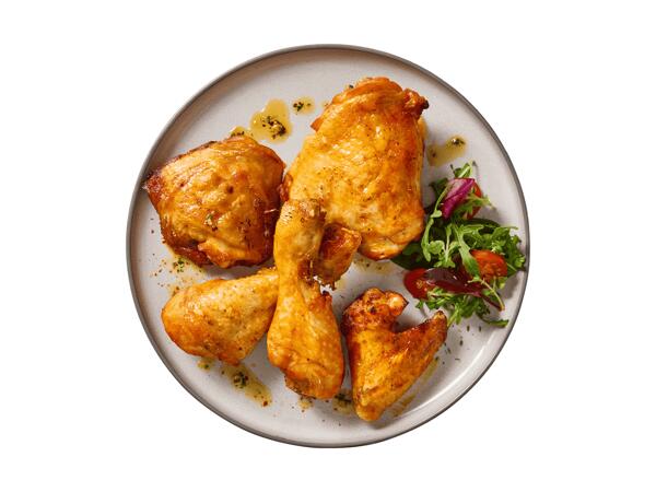 Frische Maishendl Grillplatte gewürzt