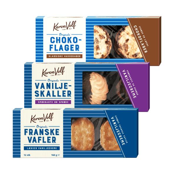 Franske Vafler, Vaniljeskaller eller Chokoflager