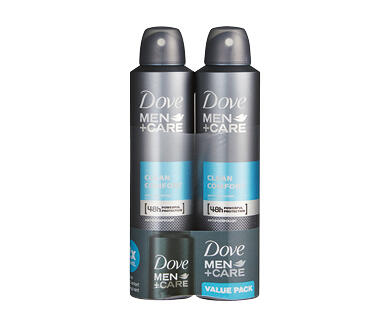 Dove Antiperspirant Deodorant for Men 2 x 150g or Women 2 x 127g