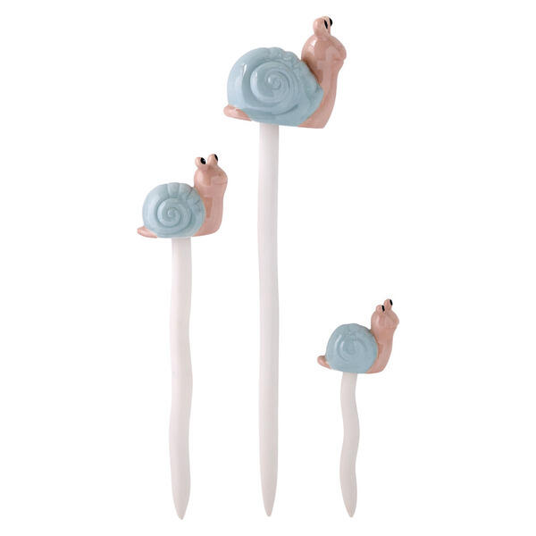 Belavi Snail Ceramic Garden Stakes