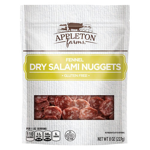 Gluten Free Dry Salami Nuggets Fennel, 8 oz
